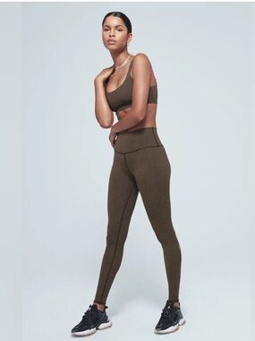 ALO Yoga Leggings Small Olive Green Micro Houndstooth Print High Rise Size S